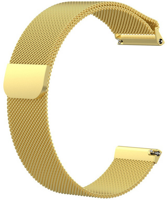 Milanese 適用 Garmin vivoactive 6 / 5 GPS 錶帶 20mm 金屬不鏽鋼磁吸錶帶, 金, 1個