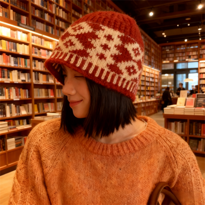 시웬 가을겨울을 위한 얼굴라인 보정 니트 비니