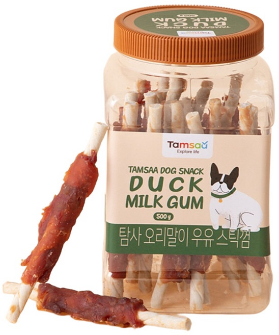 탐사 오리말이 우유 스틱껌 500g, 1개, 우유맛