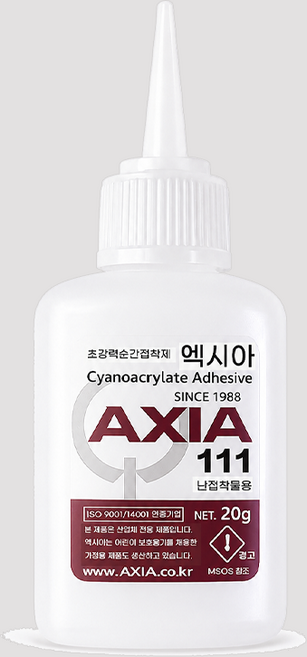 엑시아 AXIA 111 순간접착제 20g 난접착물용 EPDM 고무 플라스틱 실리콘 접착, 1개