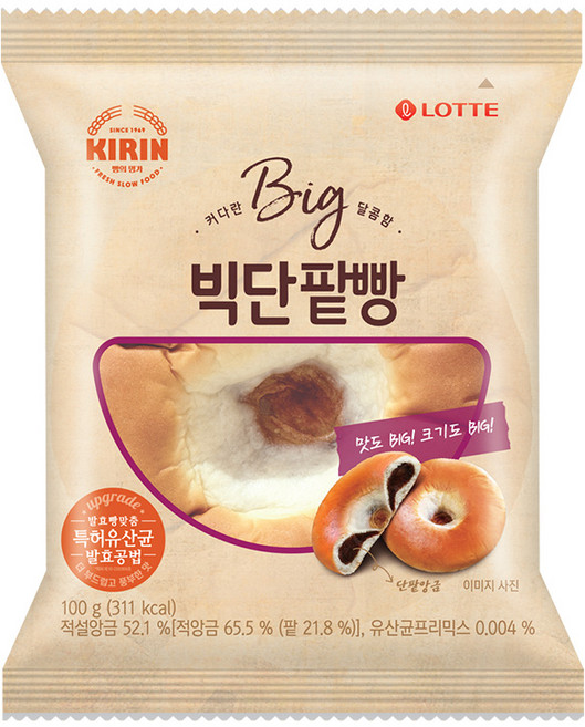 롯데 기린 빅단팥빵, 100g, 30개