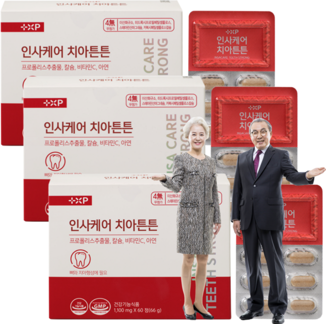 이가탄탄 정품 인사케어 원한다면 치아 건강 프로폴리스 칼슘 영양제, 2개, 30정