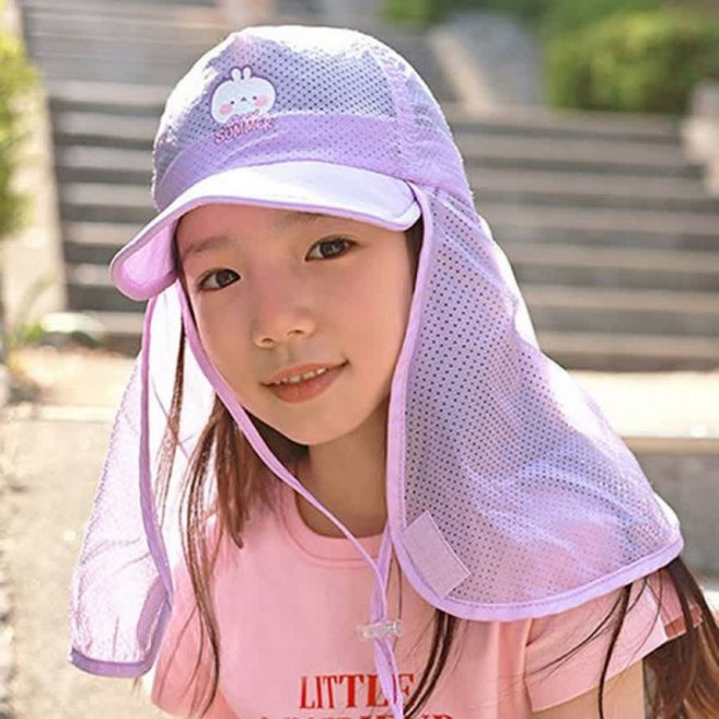 몰랑 ML0072 아쿠아 플랩캡 아동 수영모자 퍼플