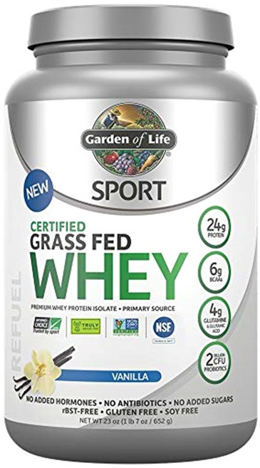 Garden of Life 無麩質乳清蛋白粉 香草口味, 1個, 652g