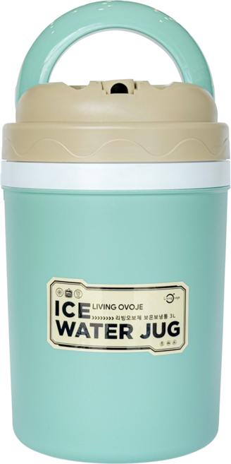 리빙오보제 보온보냉통, 1개, 3L, 민트 + 베이지