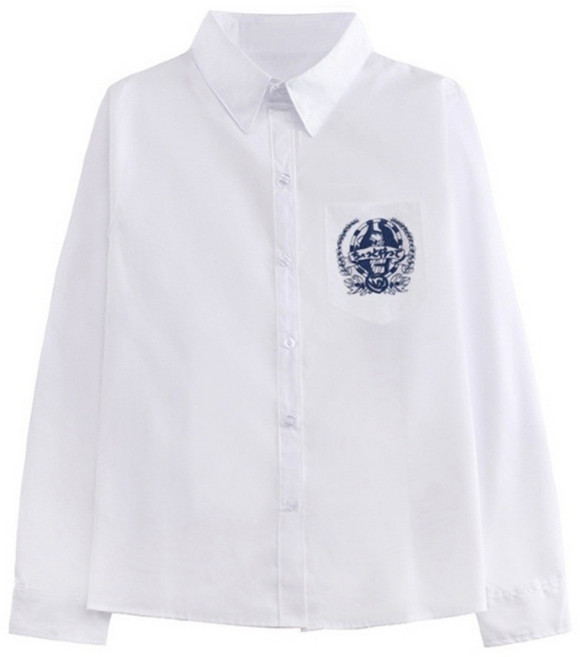 織語 女款/男款 學生制服襯衫丨短袖/長袖丨白襯衫丨刺繡款