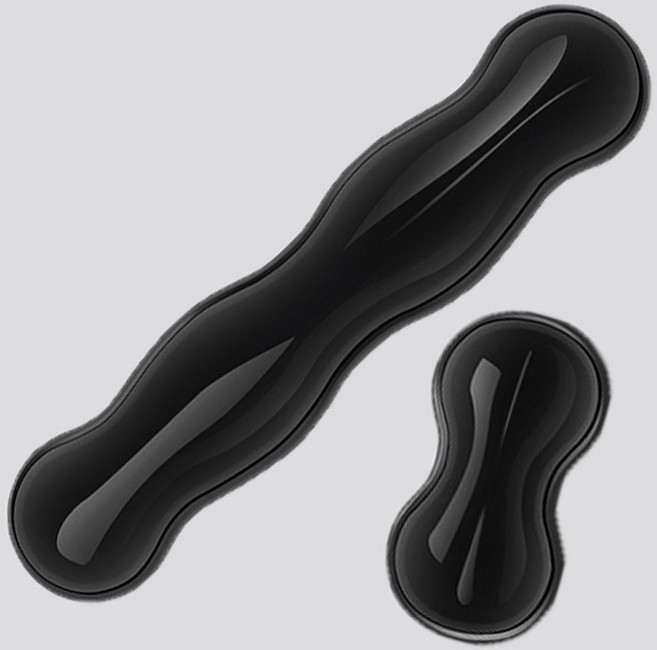 [대욱] 실리콘 미끄럼 방지 투명 키보드/마우스 손목 받침대 사무용, 1개, 투명 회색  손목 받침 세트