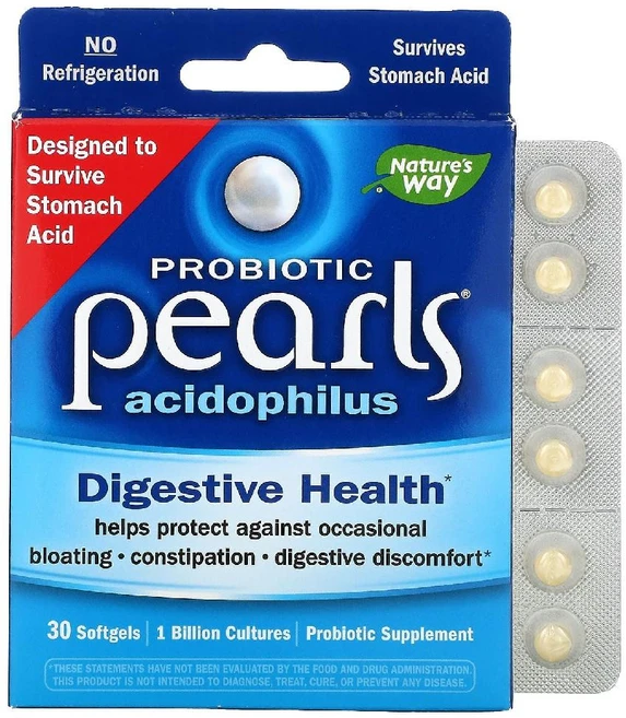 네이처스웨이 유산균 프로바이오틱스 Probiotic Pearls 애시도필러스 10억 30정, 1개, 30개 - 쿠팡