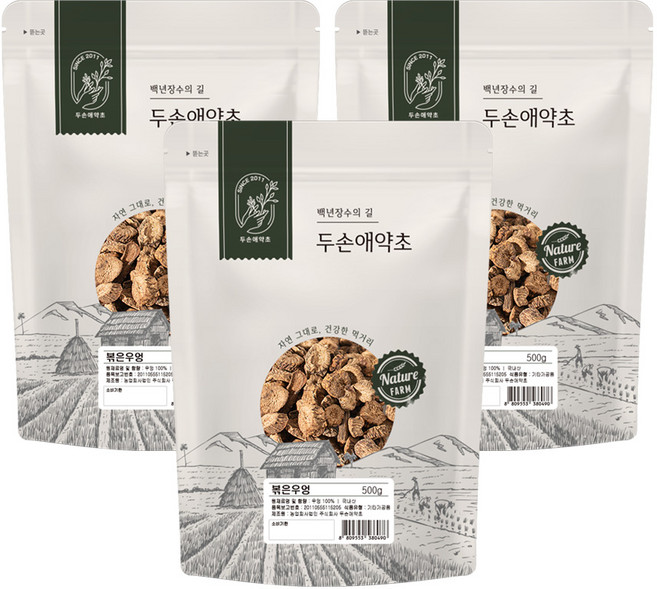 두손애약초 국산 볶은 우엉 우엉차 우방근차 500g, 3개