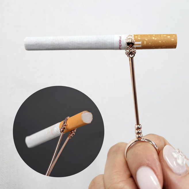 담배 손잡이 집게 시가렛 홀더 손 담배 냄새 방지 링