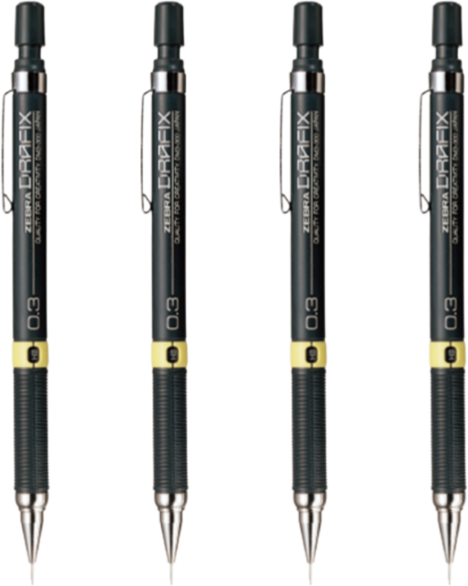 제브라 드라픽스 샤프, 0.3mm, 4개