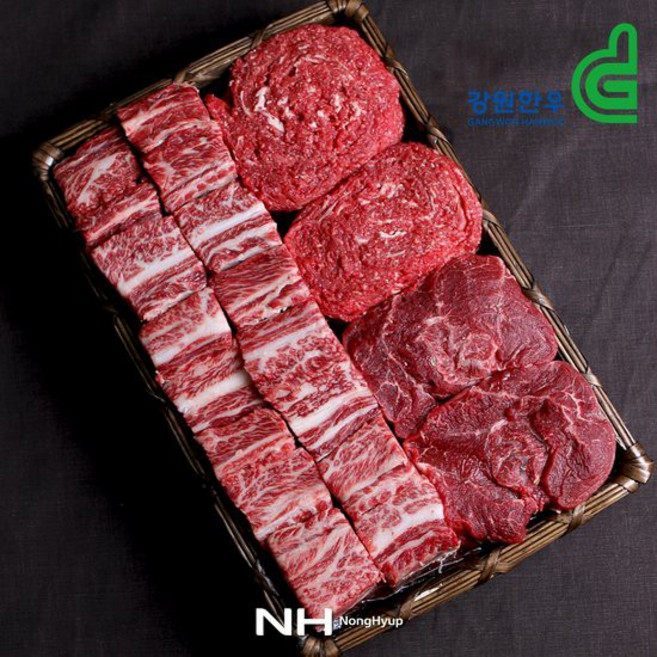 [강원한우]춘천철원축협 한우 종합세트3호/총4kg, 1세트
