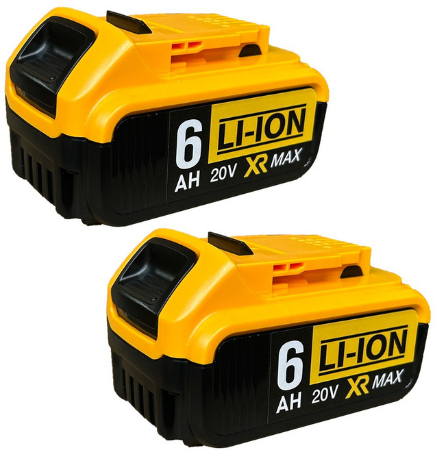 [국내출고] 20V 6.0Ah MAX 디월트 호환용 배터리 KC인증 잔량표시, 2개