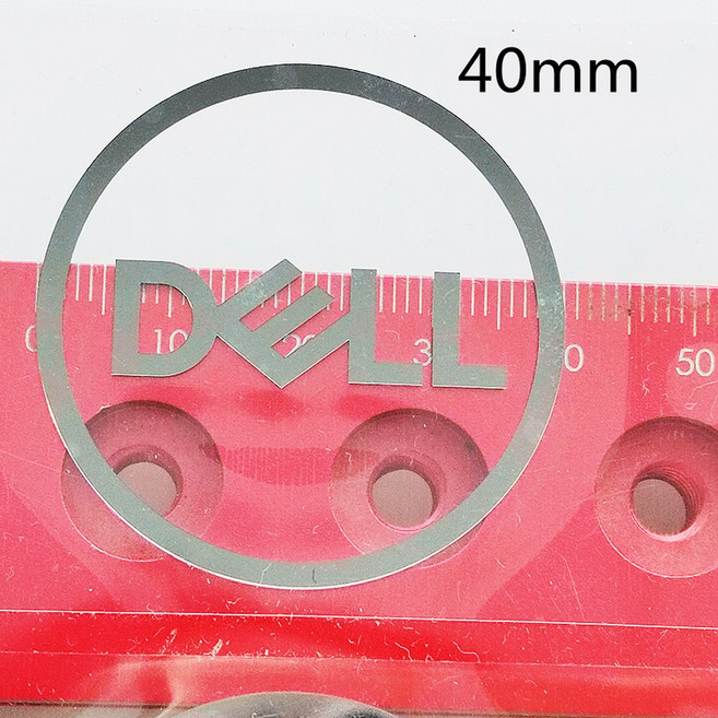 노트북 직경 전기 30mm 로고 가능한 35mm 주조 새로운 DELL 도금 스티커 로고용 적용 금속, Silver Diameter 40mm, 1개
