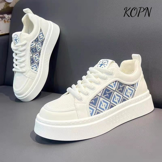 KOPN 남성 신발 봄 그물면 통기 트렌디표 고급감 백합 캐주얼 판화 남성 가벼운 스포츠 소프트 베이스 소백 신발