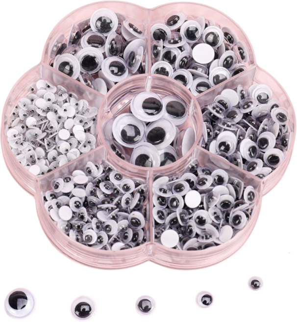 원형 스티커 인형 눈 700P 붙이는 눈 접착 눈알 인형눈알, 1세트, 원형블랙