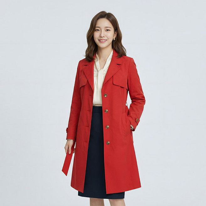 조이너스 조이너스 누빔 미디 트렌치 코트-JS23CH9002309A