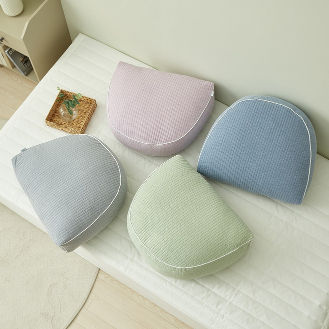 루마인홈 순면 반달형 허리 쿠션, 그레이