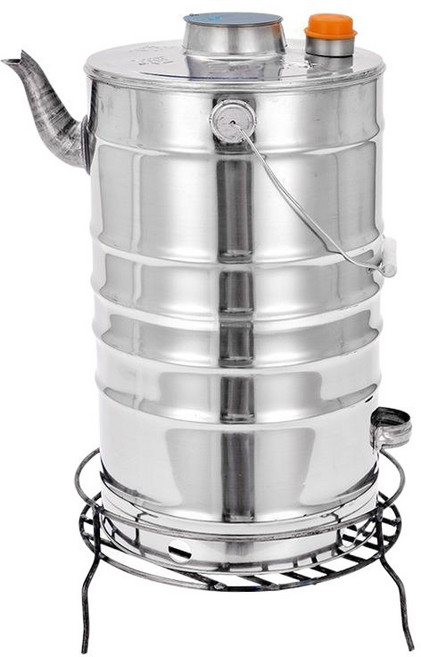 火燒心柴火爐子爐戶外柴爐水壺老式燒茶不鏽鋼穿心空心壺燒水, 1個, 5L以上:10.5加厚款 加厚底座 3件套