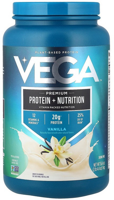 Vega Plant-Based Protein Premium Protein + Nutrition Vanilla 2 lb 4.4 oz (1 kg), 997 g, 1개
