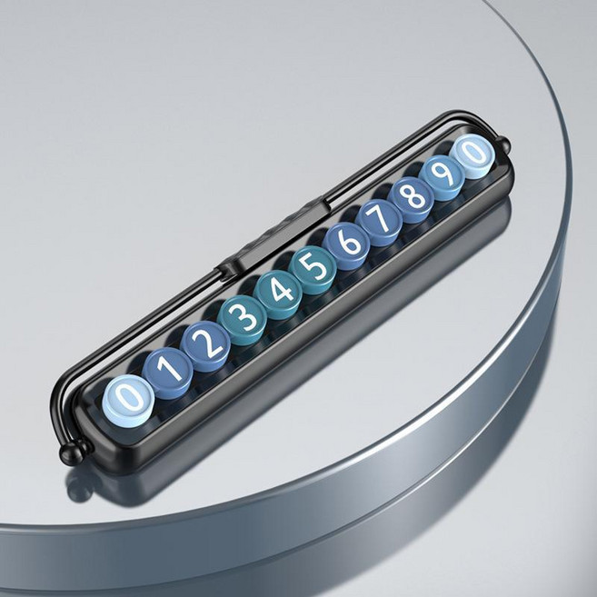 차량용 임시 주차번호판 개인정보보호 회전형 야광 번호판 (블랙 블루), 1개, 블랙 (매직 블루 숫자)