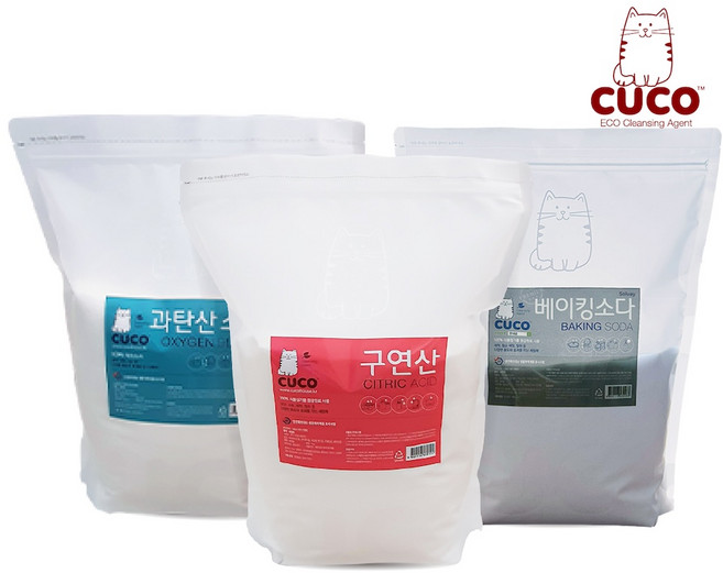 한내음 CUCO 5kg 베이직 3종 세트(베이킹소다+과탄산소다+구연산), 5kg 베이직 3종 세트(과+베+구), 1세트