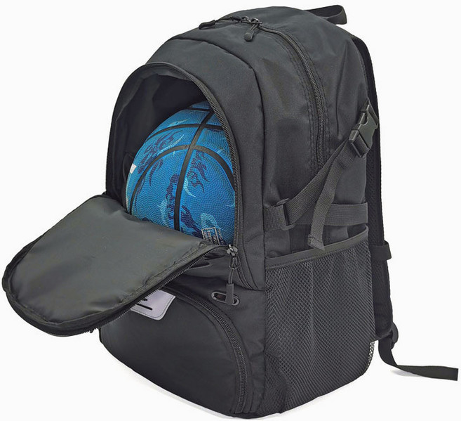 運動雙肩包 籃球運動旅行背包, 黑色, 1個