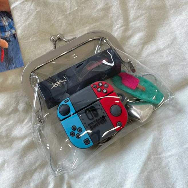 일본 동전지갑 최화정 투명지갑 똑딱이 클리어 미니 여행 파우치