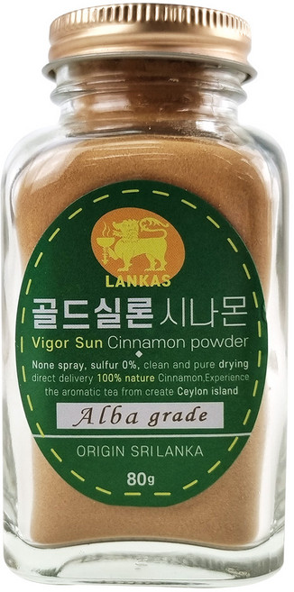 식약청인정 풍미가 깊은 랑카스 골드 실론 시나몬 가루 파우더, 80g, 1개