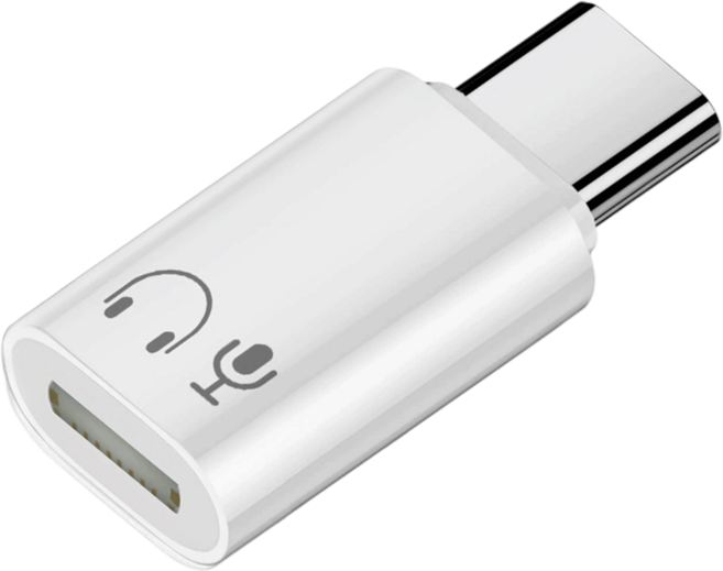 8핀 to C타입 오디오 변환 젠더 컨버터, 1개, 퓨어 화이트