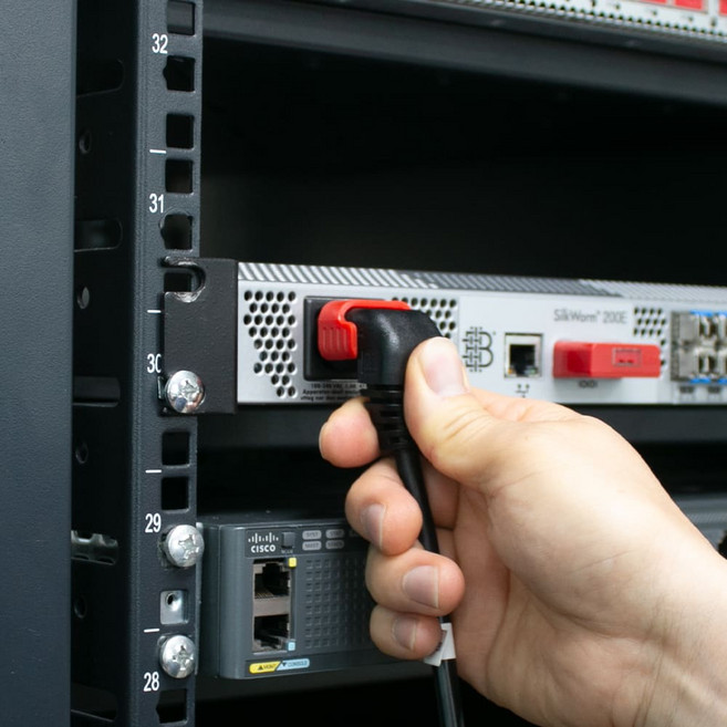 스마트키퍼 전원 케이블 락 잠금 이탈방지(락 ㄱ자형 ㄴ자형) PC방 데스크탑 공장 네트워크/서버 촬영장 PC3184, 3m, 1개