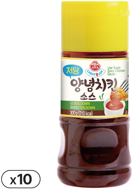 오뚜기 LIGHT&JOY 저당 양념치킨소스, 300g, 10개