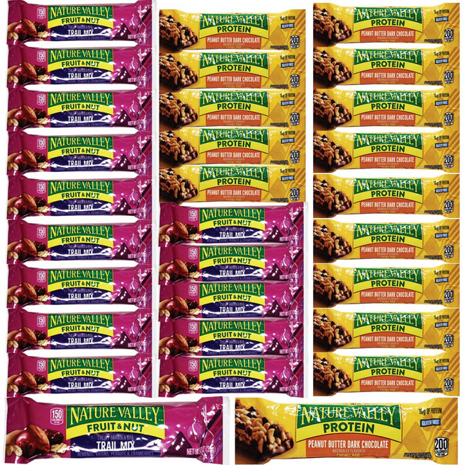 네이처밸리 프로틴바(다크초코) + 트레일 믹스바, 30개, 37.5g