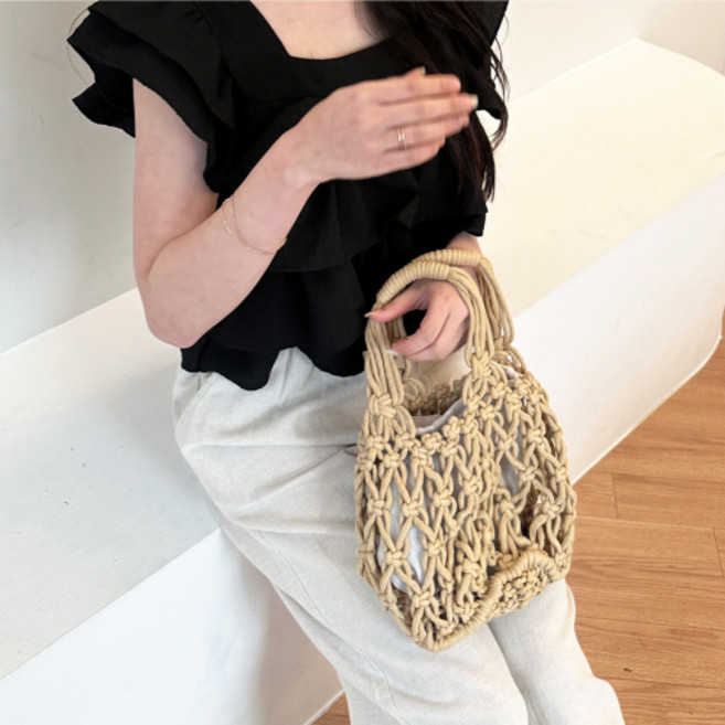 이너이너프 데일리 뜨개 네트 빅 버킷백