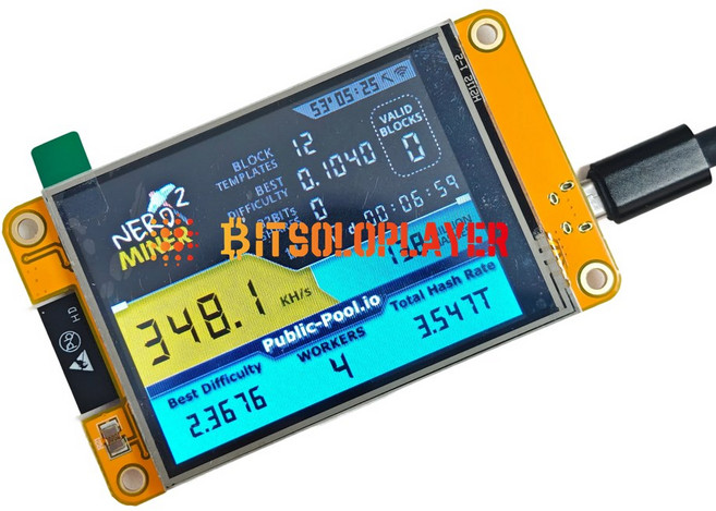 Bitcoin Nerd Miner V2 ESP32 8인치 스마트 터치 디스플레이 BTC 솔로 마이너 350K 당첨 잭팟 비트코인 채굴기, 1PCS