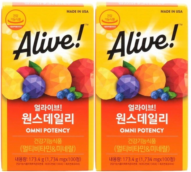 얼라이브 원스데일리 멀티비타민 100정, 2개 - 쿠팡