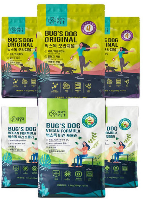 벅스펫 벅스독 비건포뮬러 오리지널 3.6kg 강아지 인섹트 곤충 야채사료, 1개