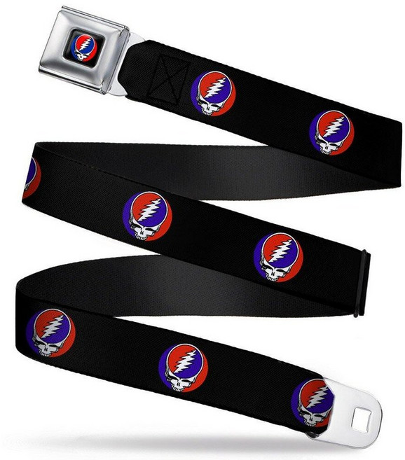 Buckle-Down 안전벨트 벨트 - Steal Your Face Repeat 블랙/컬러 2.5cm 너비 50-91cm 길이 멀티컬러.
