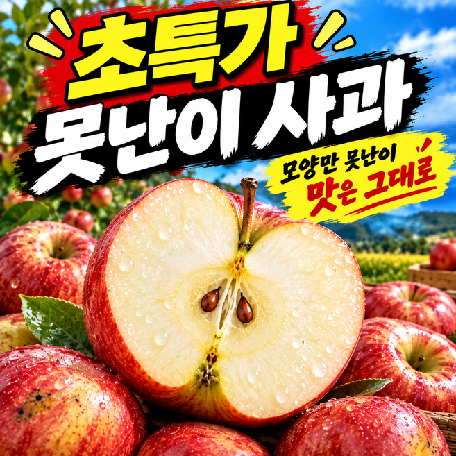 [반짝초특가] 못생겨도 맛좋은 못난이 사과, 1개, 5kg