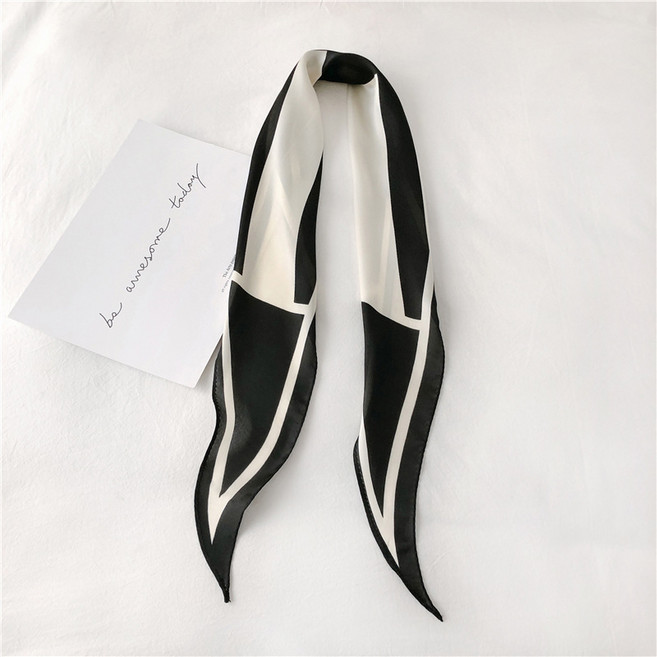 소울린느 NEW 뾰족 끝단 스키니 롱 타이 실크 스카프 (6types)