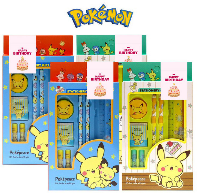 포켓몬스터 문구세트 선물세트 단체선물 4개 스티커포함, 4세트
