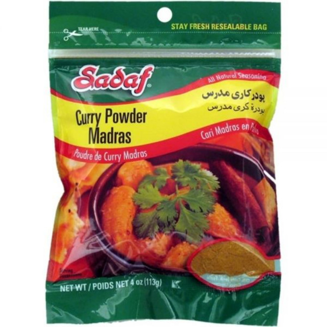Sadaf 커리 카레 사다프 마드라스 가루 요리 및 식품 조미료용 조미료 향신료 코셔 4온스 재밀봉 가능한 가방, 1개, Sadaf 커리 카레 사다프 마드라스 가루 요리 및 식