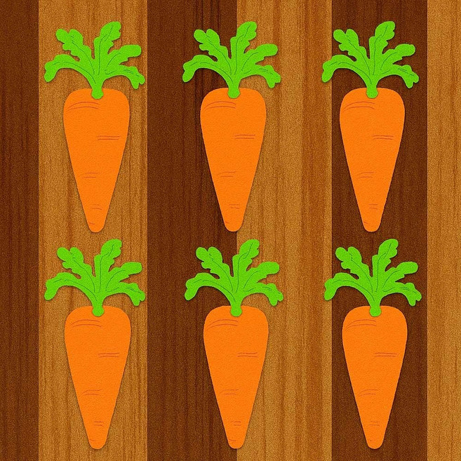 펠트 당근 6개입 만들기 재료 펠트 놀이 펠트 소품 유아미술 감각놀이