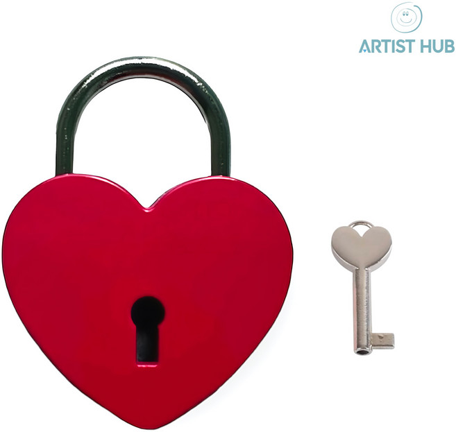 남산 자물쇠 하트 커플 사랑의 자물쇠 각인없음, 1개, 레드