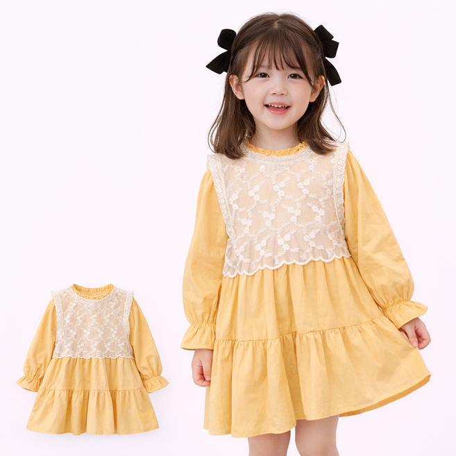 여아 레이스 베스트 캉캉 원피스 유아 프릴 원피스