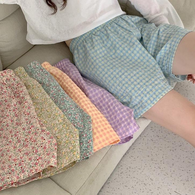 럭키픽 홈웨어 밴딩반바지 파자마 트렁크 여성잠옷 이지웨어 1+1