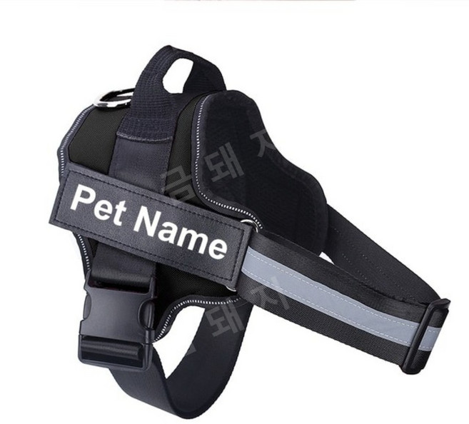 반사 통기성 조절 하네스 조끼 가슴줄, L, 중국, 검은색, 1개