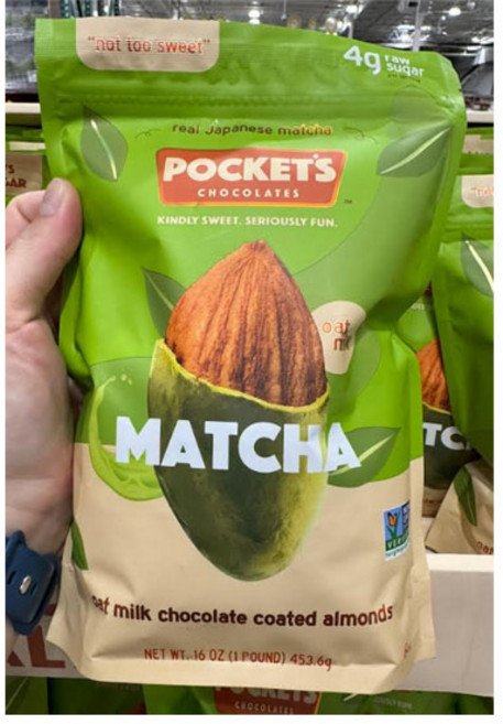 Pocket's 초콜릿 말차 커버드 아몬드, 1개, 453.6g