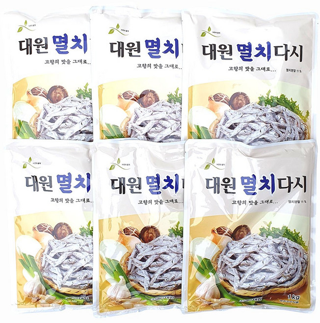 대원 멸치다시 1kg 국물용 육수용 멸치, 6개