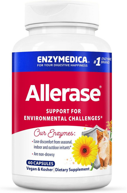 엔자이메디카 알러지약 알레르기비염 Enzymedica Allerase, 2개, 60정